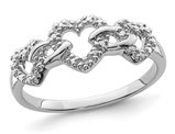 Sterling Silver Heart Promise Ring with Accent Diamonds